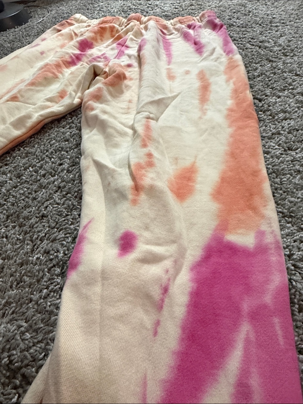 Hurley Womens Tie-Dye Jogger Bottoms in Pink & Orange - Picture 3 of 4